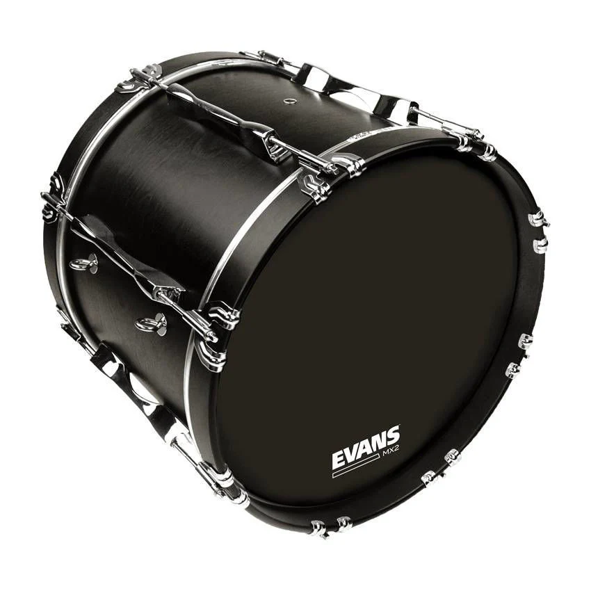 Evans MX2 Black Marching Bass Drum Head, 16 Inch - Image 4
