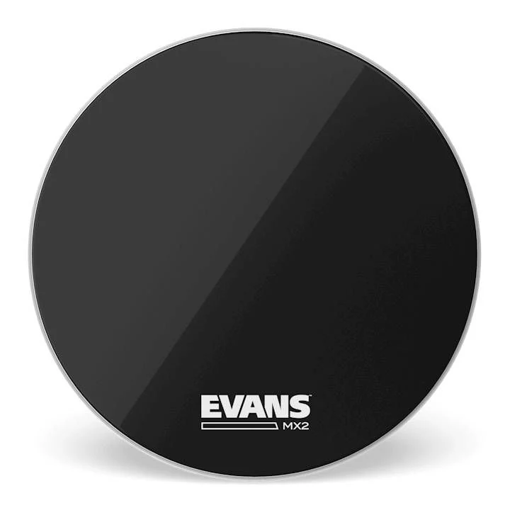 Evans MX2 Black Marching Bass Drum Head, 24 Inch - Image 4