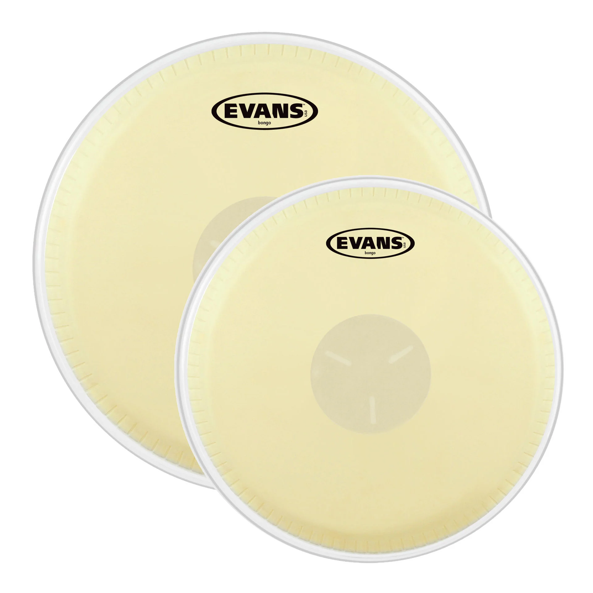 Evans Tri-Center Bongo Drumhead Pack, 7 1/4 and 8 5/8 Inch - Image 2
