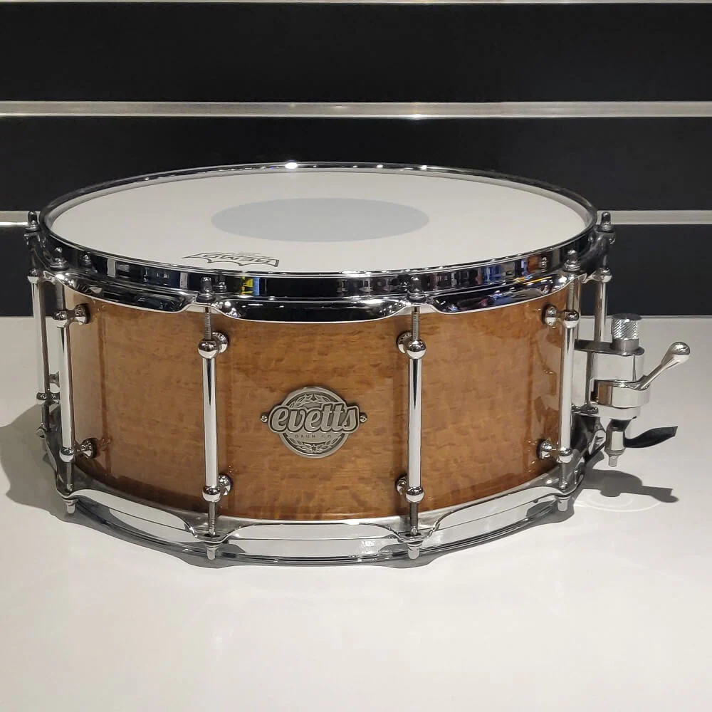 Evetts 14 x 6.5 Jarrah Snare Drum - High Gloss - Image 6