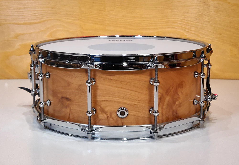 Evetts 14x5.5 Tasmanian Blackwood Snare Drum Smooth Satin Musk Veneer - Image 2
