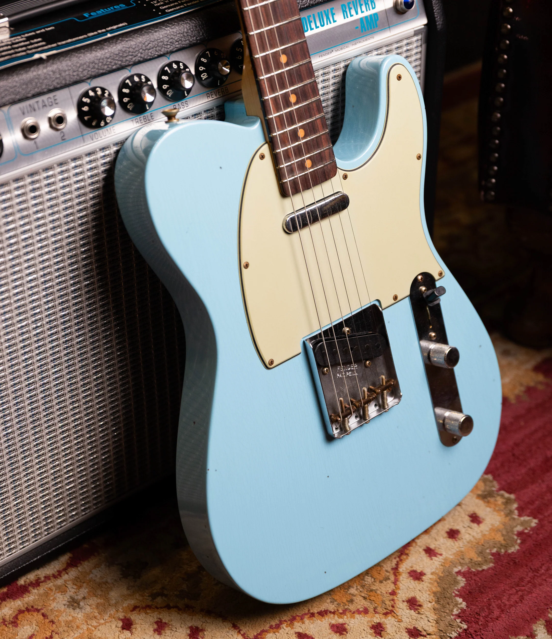 Fender 1963 Journeyman Telecaster Electric Guitar Relic 3A Rosewood Fingerboard in Daphne Blue - Image 2