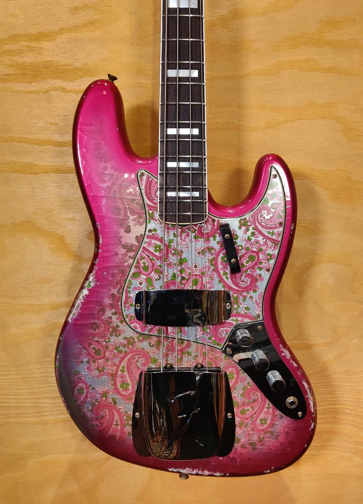 Fender Custom Shop Limited Edition Jazz Bass Guitar Heavy Relic - Aged Pink Paisley - Image 10