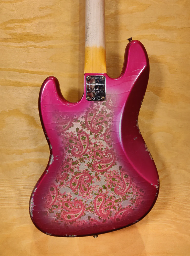 Fender Custom Shop Limited Edition Jazz Bass Guitar Heavy Relic - Aged Pink Paisley - Image 7