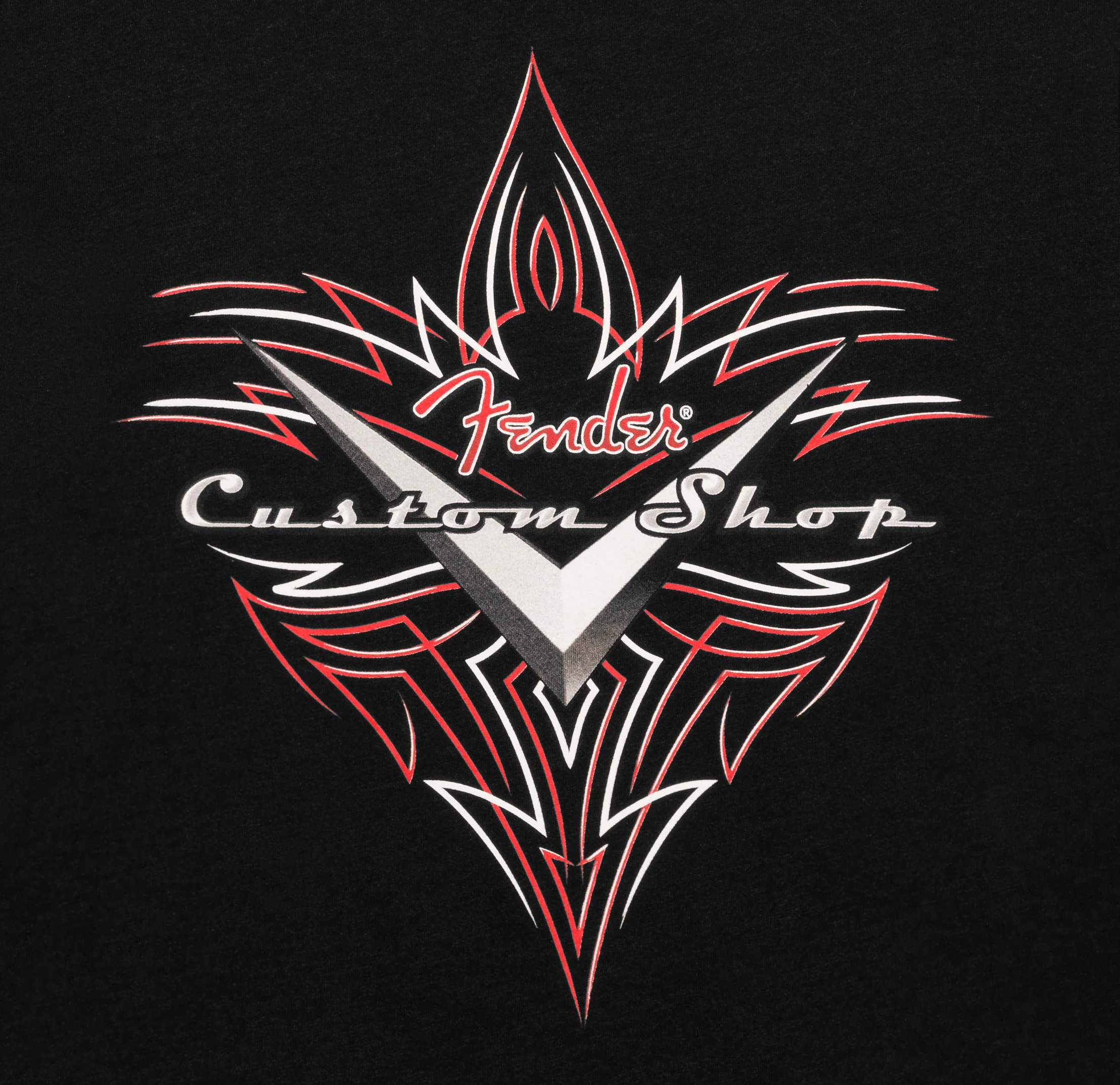 Fender Custom Shop Pinstripe T-Shirt - Black (XL) - Image 2