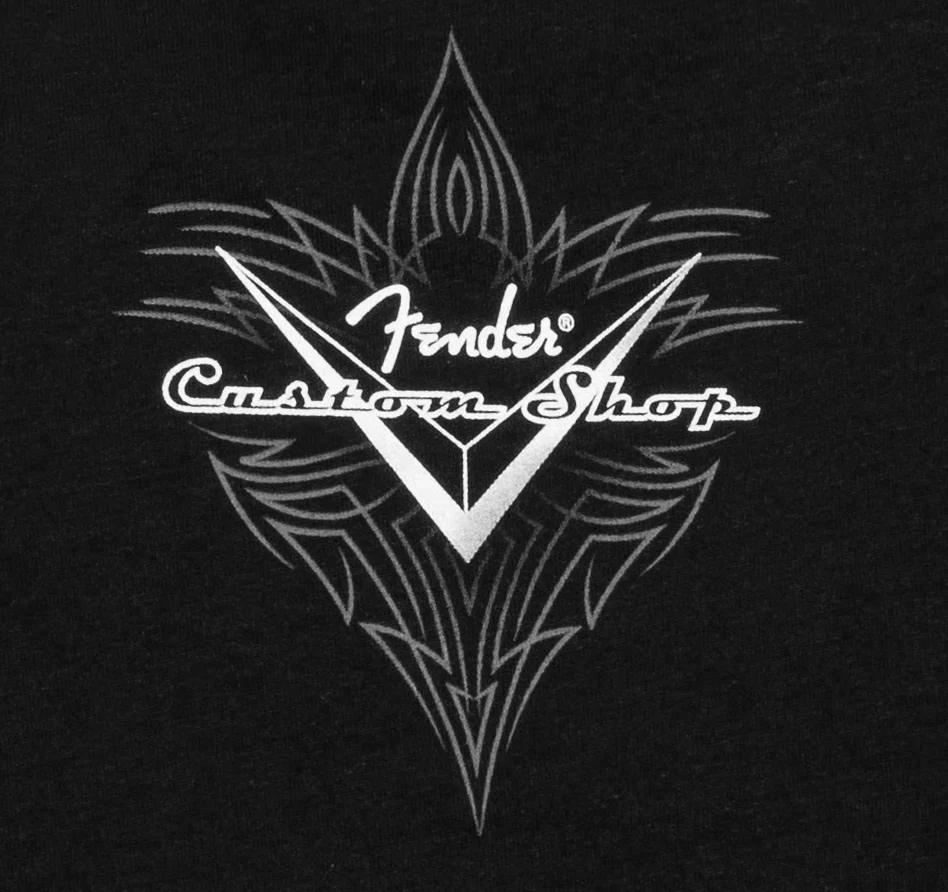 Fender Custom Shop Pinstripe T-Shirt - Black (S) - Image 6