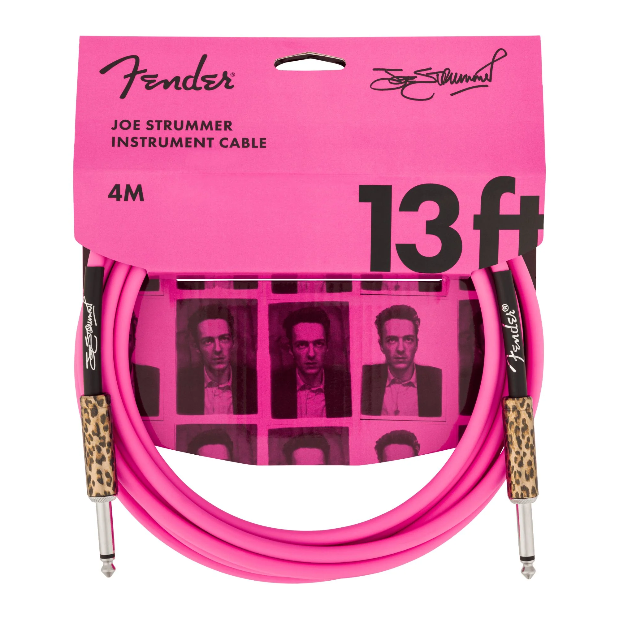 Fender Joe Strummer 13' Instrument Cable, Pink Leopard