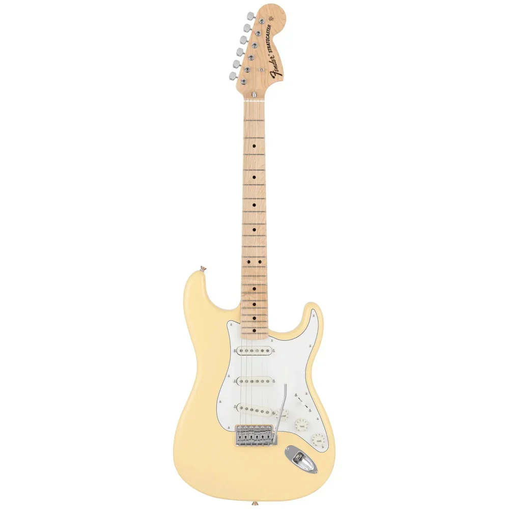 Fender Made in Japan Traditional 70s Stratocaster Maple FB Electric Guitar- Vintage White
