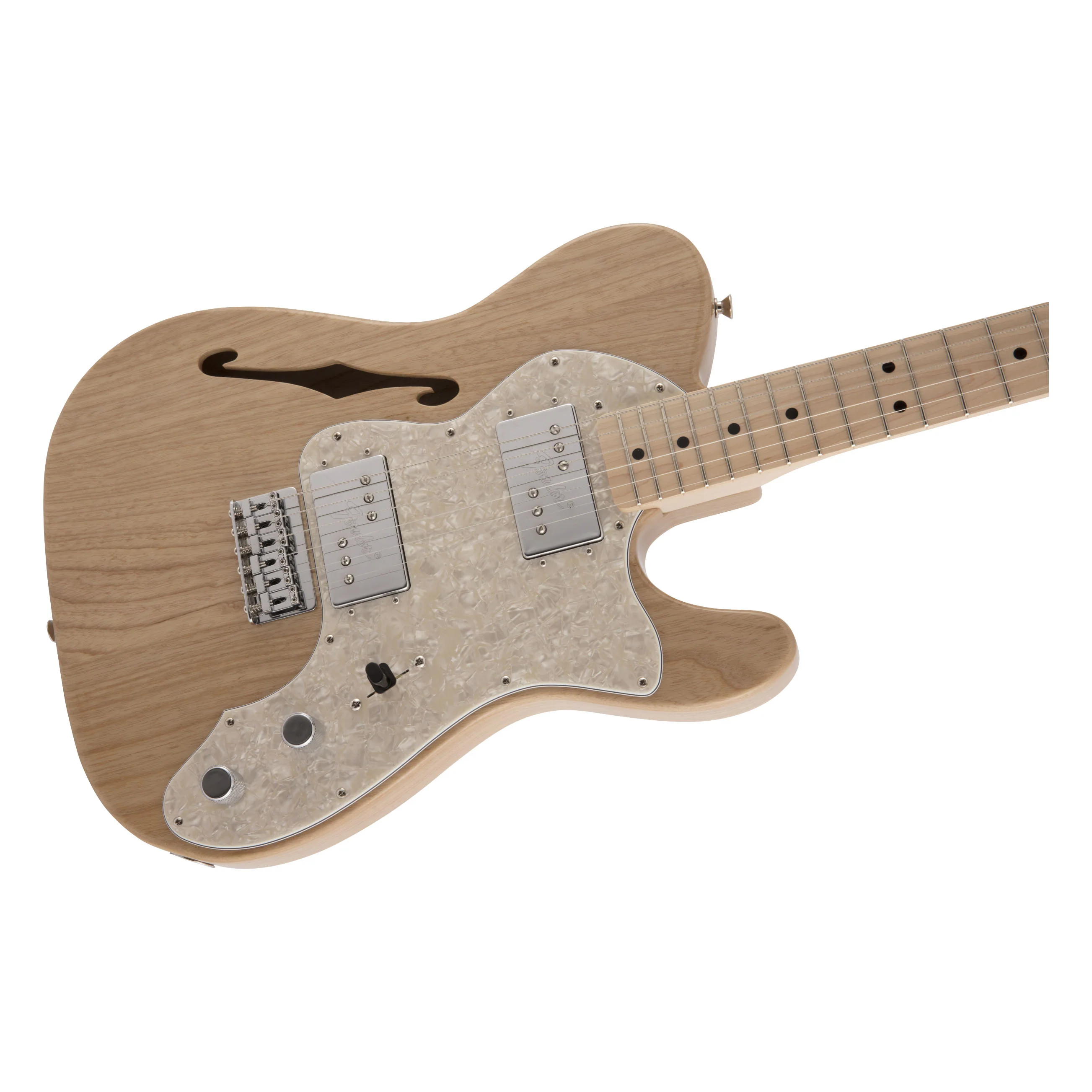 Fender MIJ Traditional 70s Telecaster Thinline Electric Guitar w/Maple Fretboard - Natural - Image 3