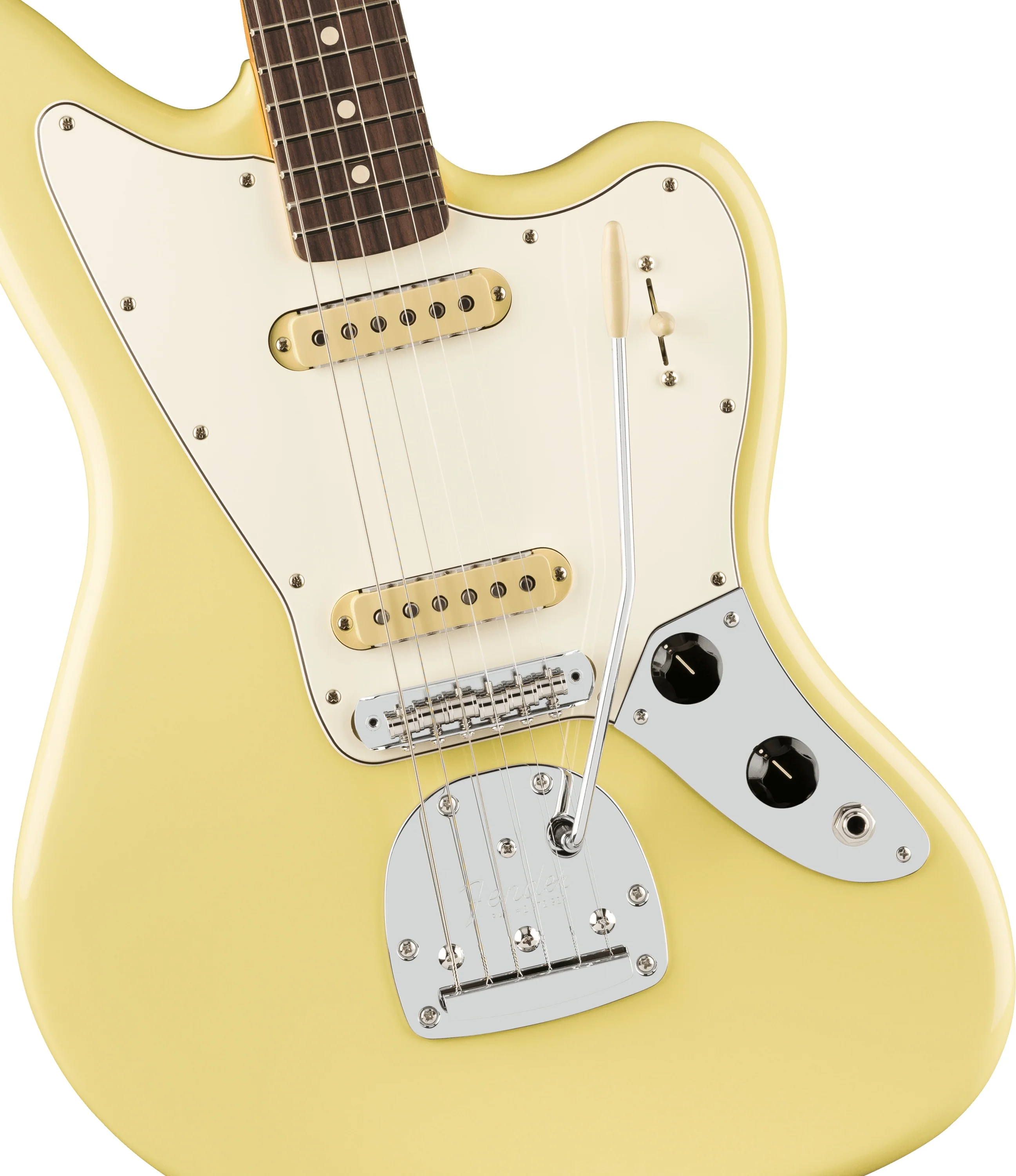Fender Player II Jaguar Electric Guitar w Rosewood Fretboard - Hialeah Yellow - Image 3