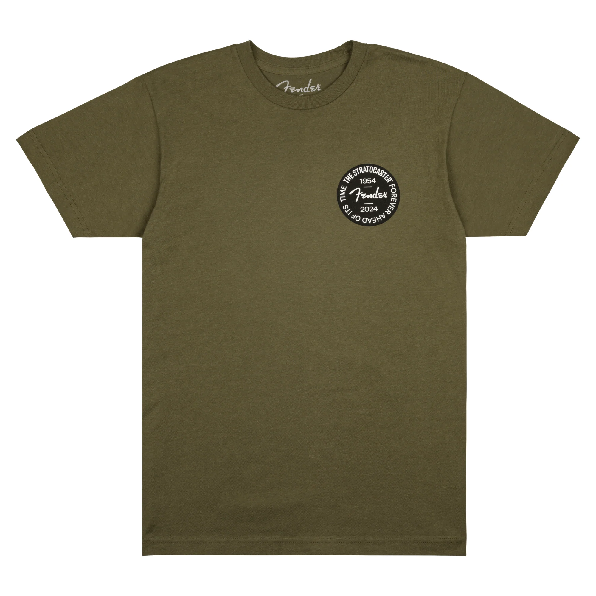 Fender Stratocaster 70th Anniversary Badge T-Shirt - Olive (M) - Image 5