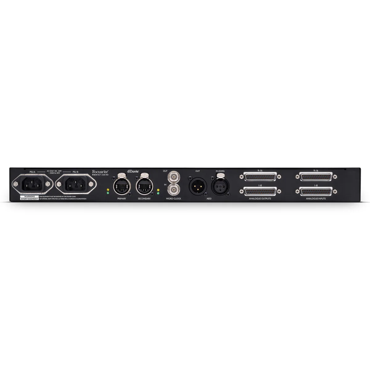 Focusrite REDNET A16R 16x16 Analogue I/O with Dual PSUs with Dante Audio over IP - Image 4