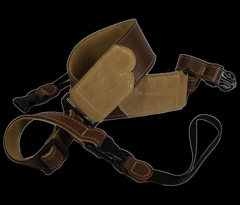 Franklin 2.5 Inch Banjo Caramel Glove Leather with Chocolate Suede Ends Strap - Image 2