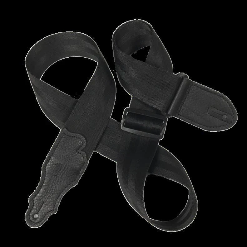 Franklin 2 Inch Black Nylon Aviator Seat Belt Guitar Strap