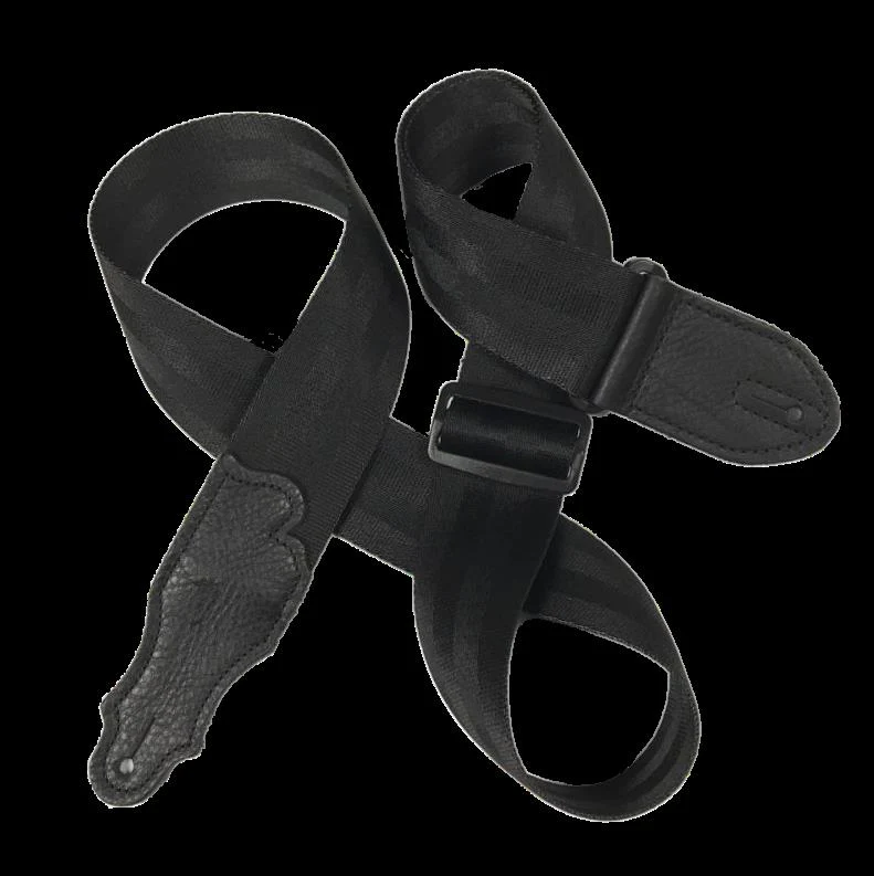 Franklin 2 Inch Black Nylon Aviator Seat Belt Guitar Strap - Image 2