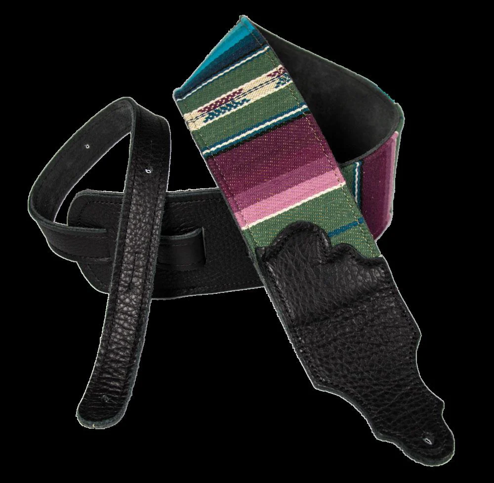 Franklin 3 Inch Saddle Blanket with Black Leather End Tab Guitar Strap - Image 2