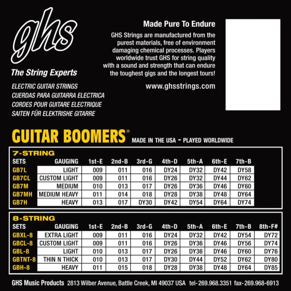 GHS Boomers GBH-8 String Heavy Electric Guitar Strings - 011 - 085 - Image 2