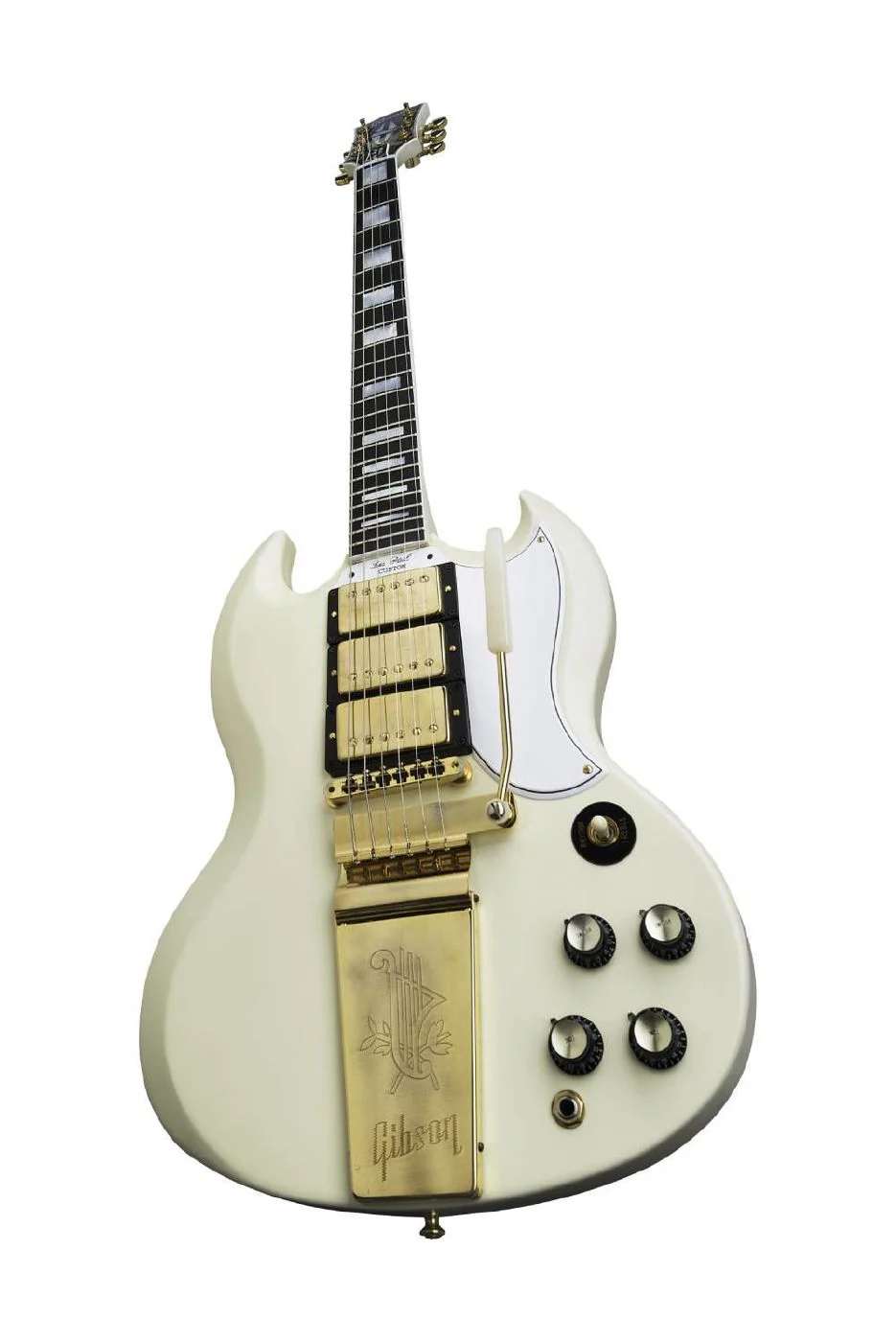 Gibson 1963 Les Paul SG Custom Reissue with Maestro Vibrola - 3 Pick-Up - VOS Classic White - Image 3