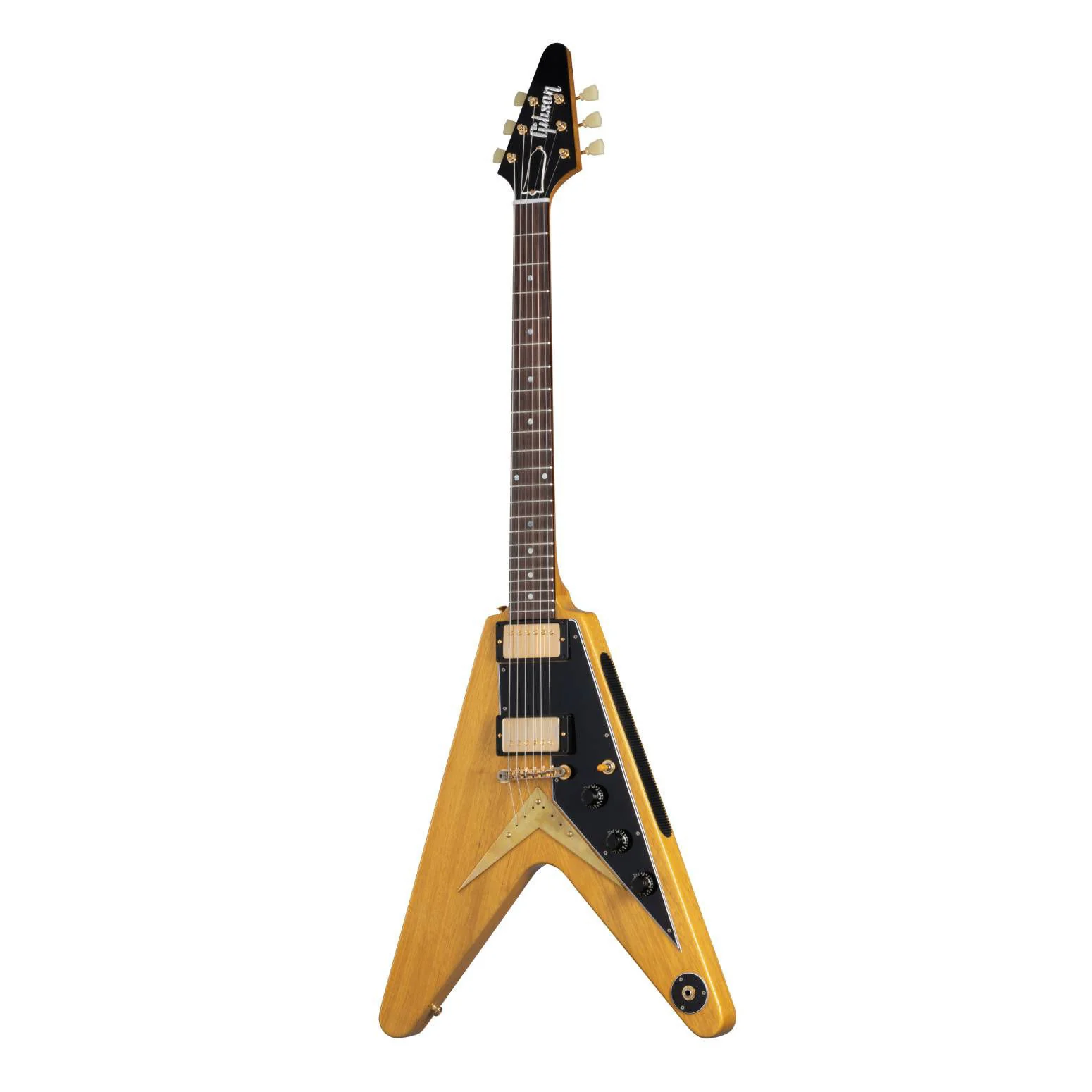 Gibson 58 Korina Flying V Electric Guitar - Black Pickguard - Natural - Image 6