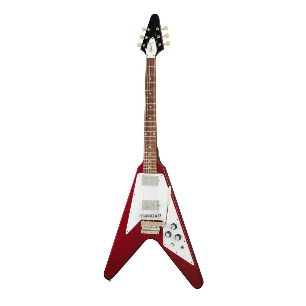 Gibson 67 Mahogany Flying V Electric Guitar Maestro Gloss - Spark Burgundy - Image 5