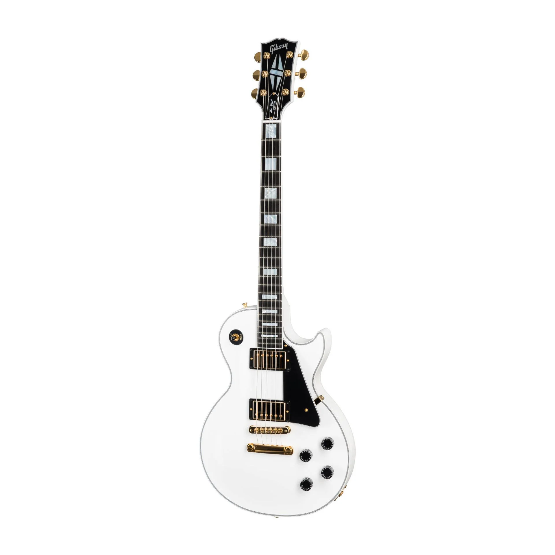Gibson Les Paul Custom Electric Guitar with EB FB Alpine White Gloss - Image 7