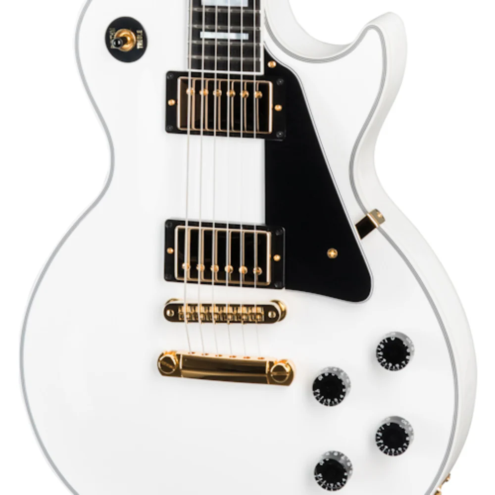 Gibson Les Paul Custom Electric Guitar with EB FB Alpine White Gloss - Image 9