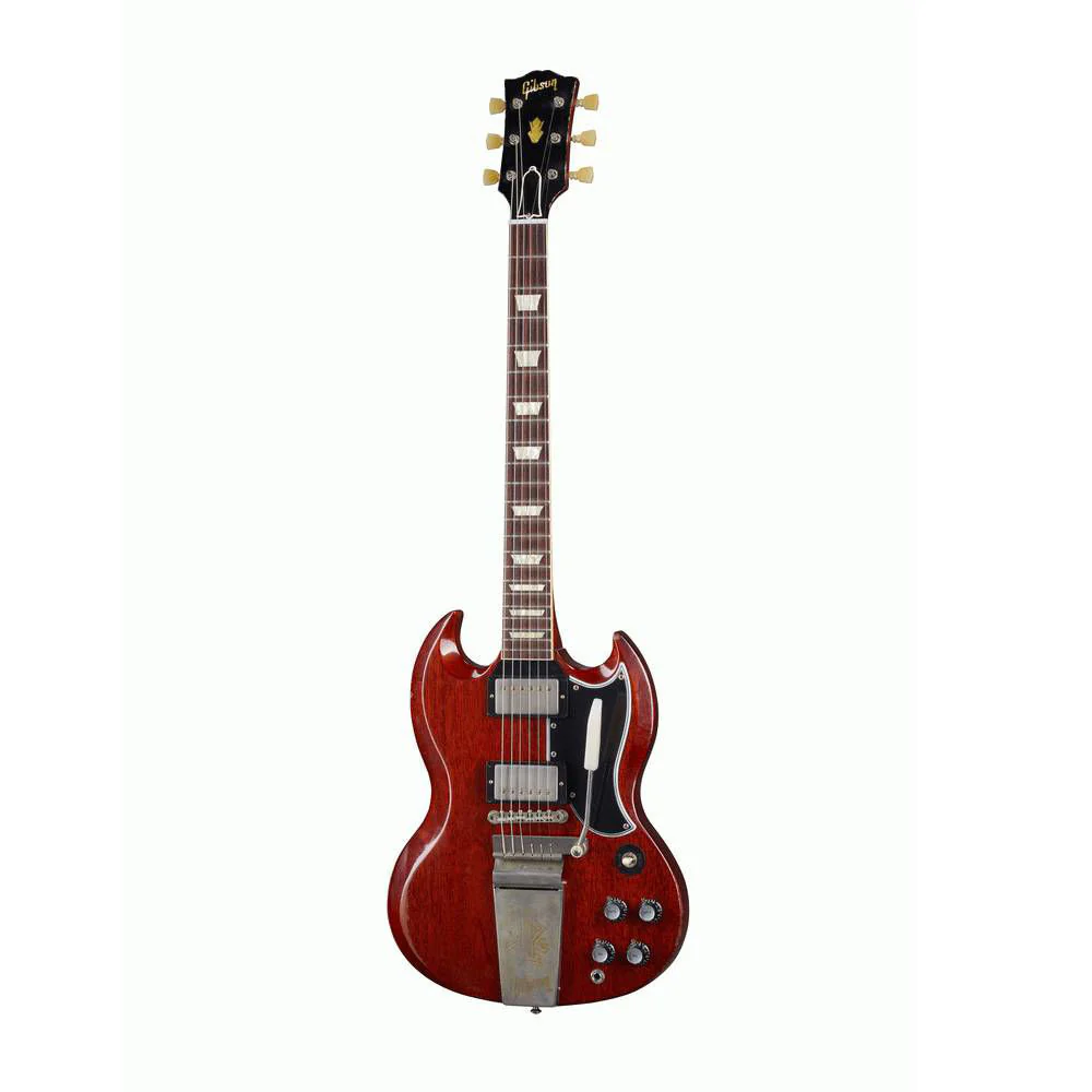 Gibson Murphy 64 SG Standard Electric Guitar with Maestro Vibrola Heavy Aged Faded Cherry - Image 6