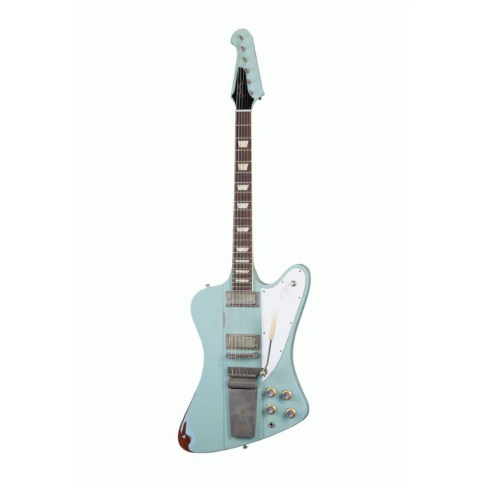 Gibson Murphy Lab 63 Firebird Electric Guitar with Maestro Vibrola Heavy Aged Frost Blue
