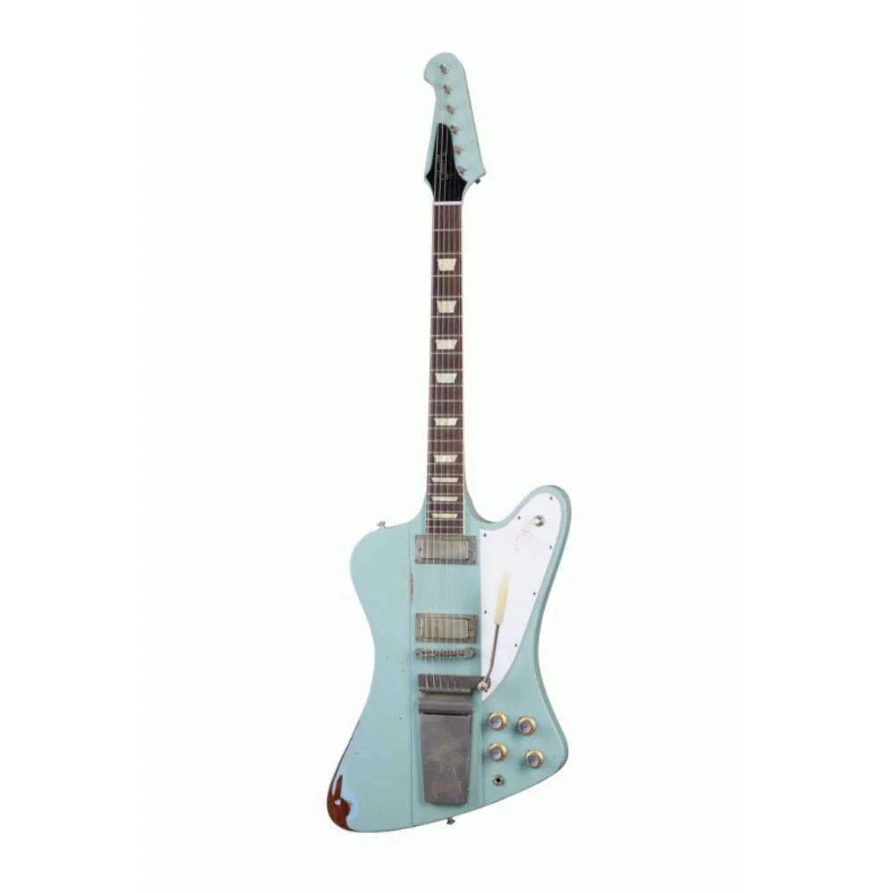 Gibson Murphy Lab 63 Firebird Electric Guitar with Maestro Vibrola Heavy Aged Frost Blue - Image 4