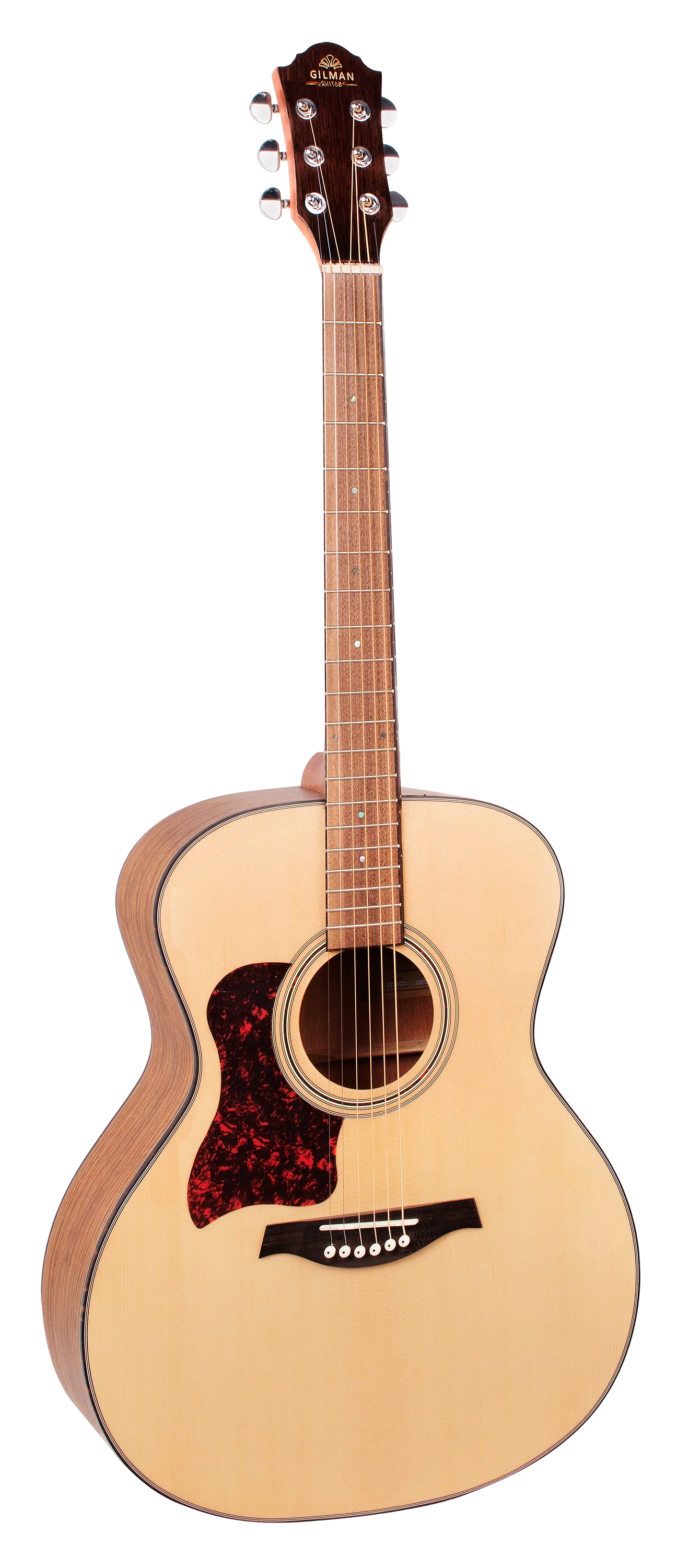 Gilman GA10 Left-Handed Grand Auditorium Dreadnought Acoustic Guitar in Natural Satin - Image 2