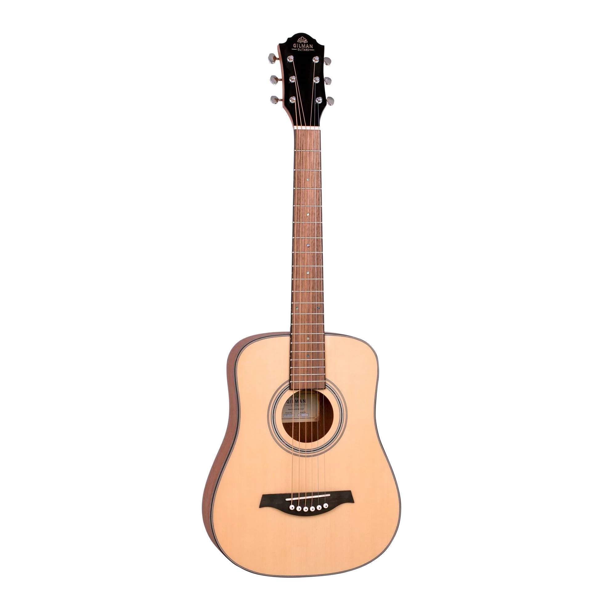 Gilman GBY10 Mini Traveller Dreadnought Acoustic Guitar in Natural Satin - Image 2