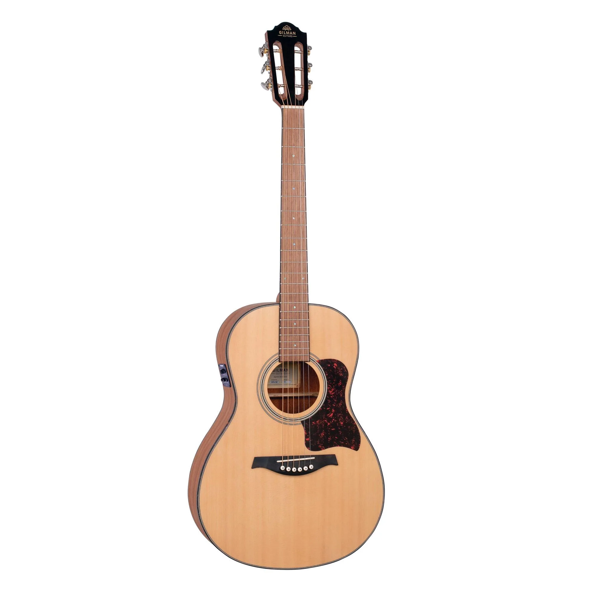 Gilman GPA10E Parlour Acoustic Guitar with Spruce Top & Pickup in Natural Satin - Image 2
