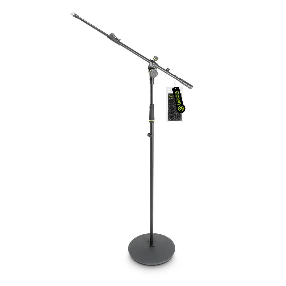 Gravity GMS2322B Round Base Microphone Stand with Telescopic Boom - Image 4