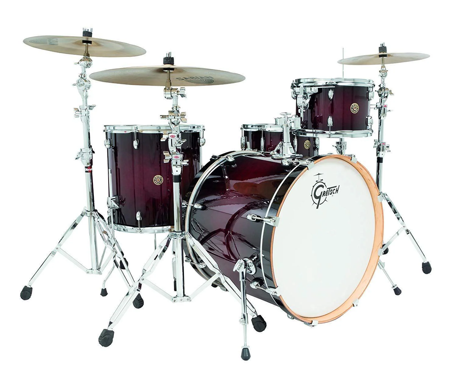 Gretsch Catalina Maple 4pc Drum Kit  with 22 inch Kick - Dark Cherry Burst - Image 3