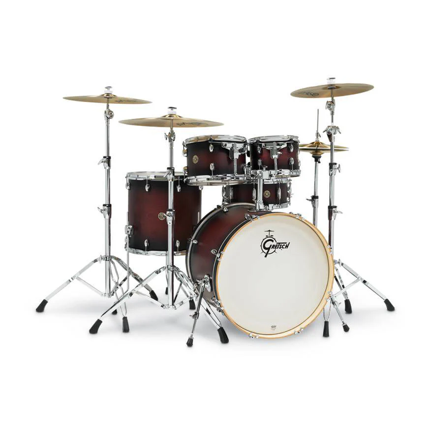 Gretsch Catalina Maple CM5 5 Piece 22 Inch Shell Pack Drum Kit in Satin Dark Cherry Burst - Image 2