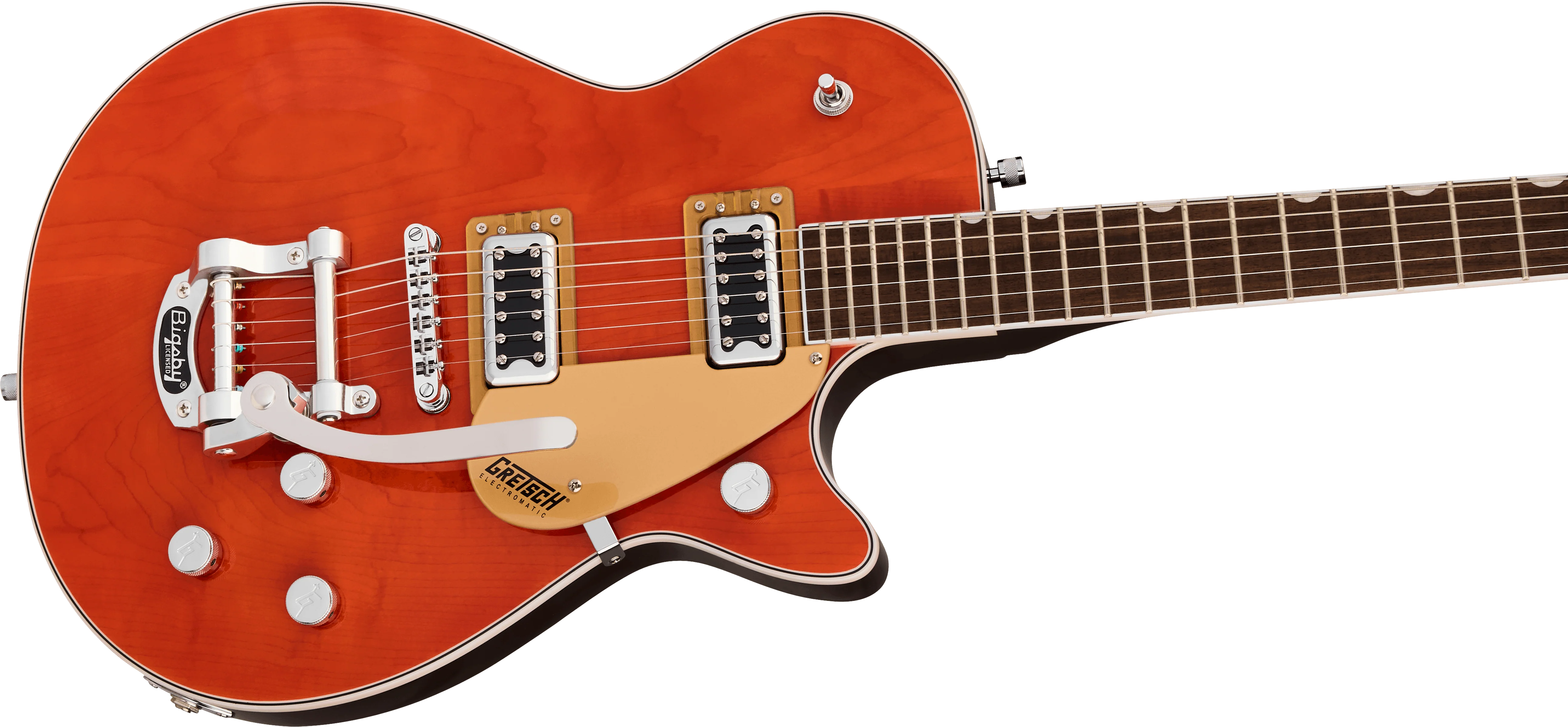 Gretsch G5230T E.Matic Jet FT S-Cut Bigsby LRL FB - Orange Stain - Image 4