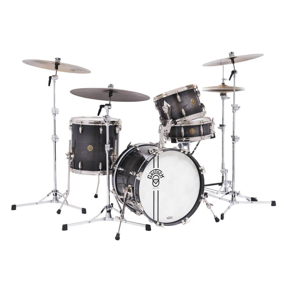Gretsch Limited Edition 140th Anniversary 12/14/18 + 14S 4pc Drum Shell Pack - Ebony Stardust