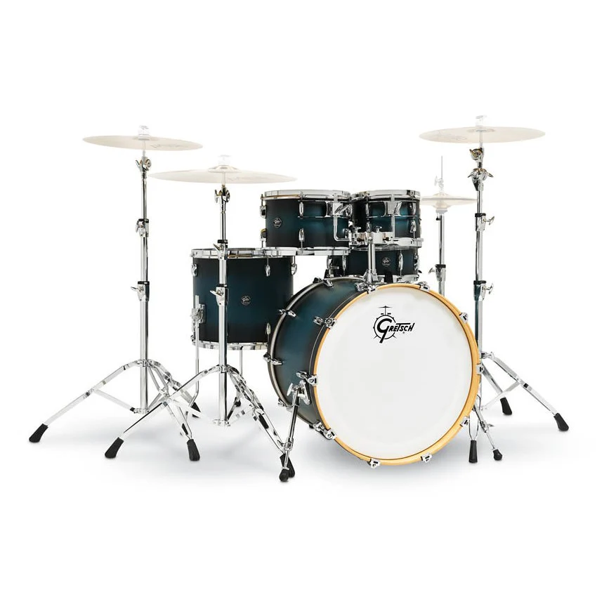Gretsch Renown 22/10/12/14+14S 5pc Drum Shell Pack - Satin Antique Blue Burst - Image 4