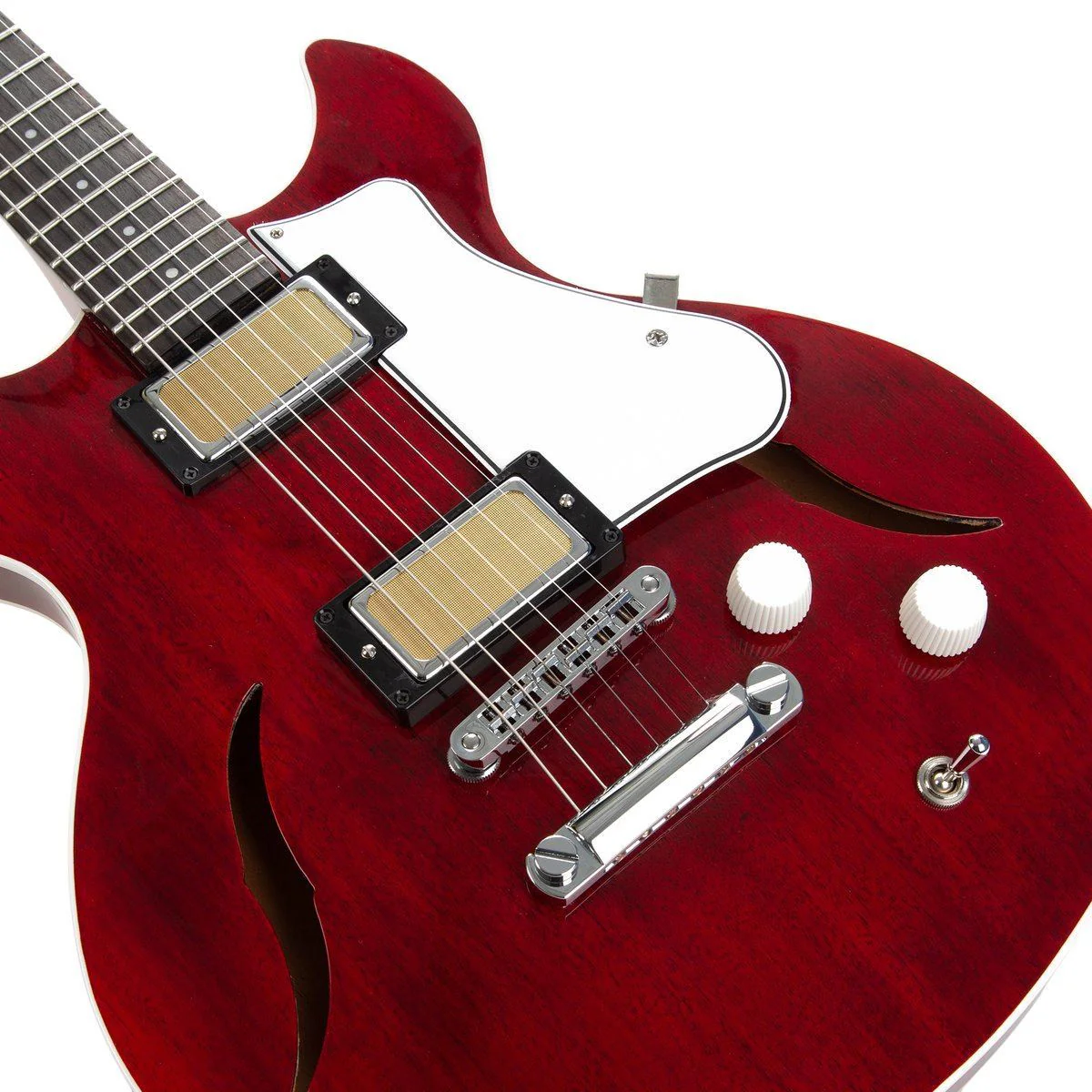 Harmony Standard Series Comet Electric Guitar in Transparent Red - Image 6