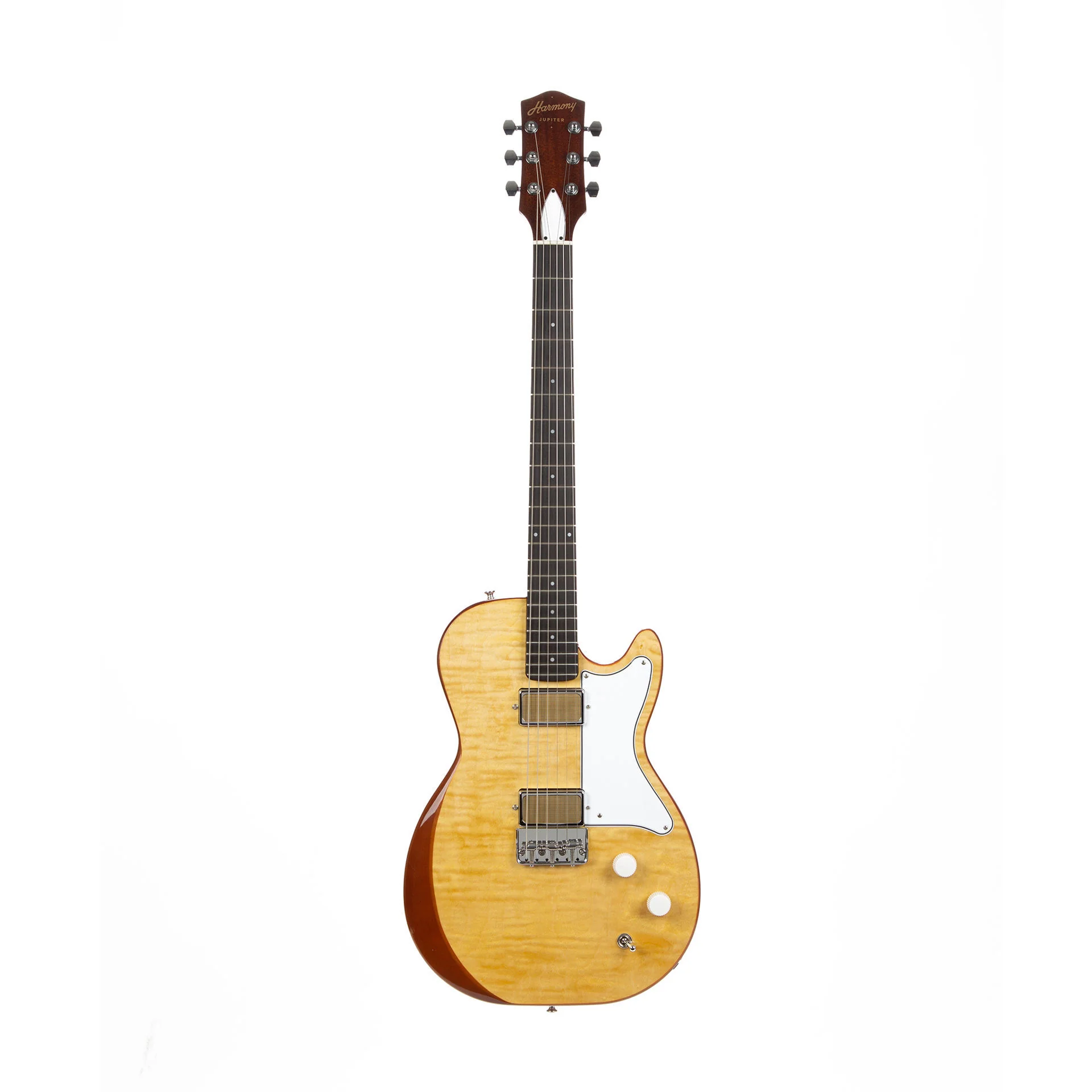 Harmony Standard Series Jupiter Electric Guitar with Flame Maple Top in Vintage Natural - Image 4