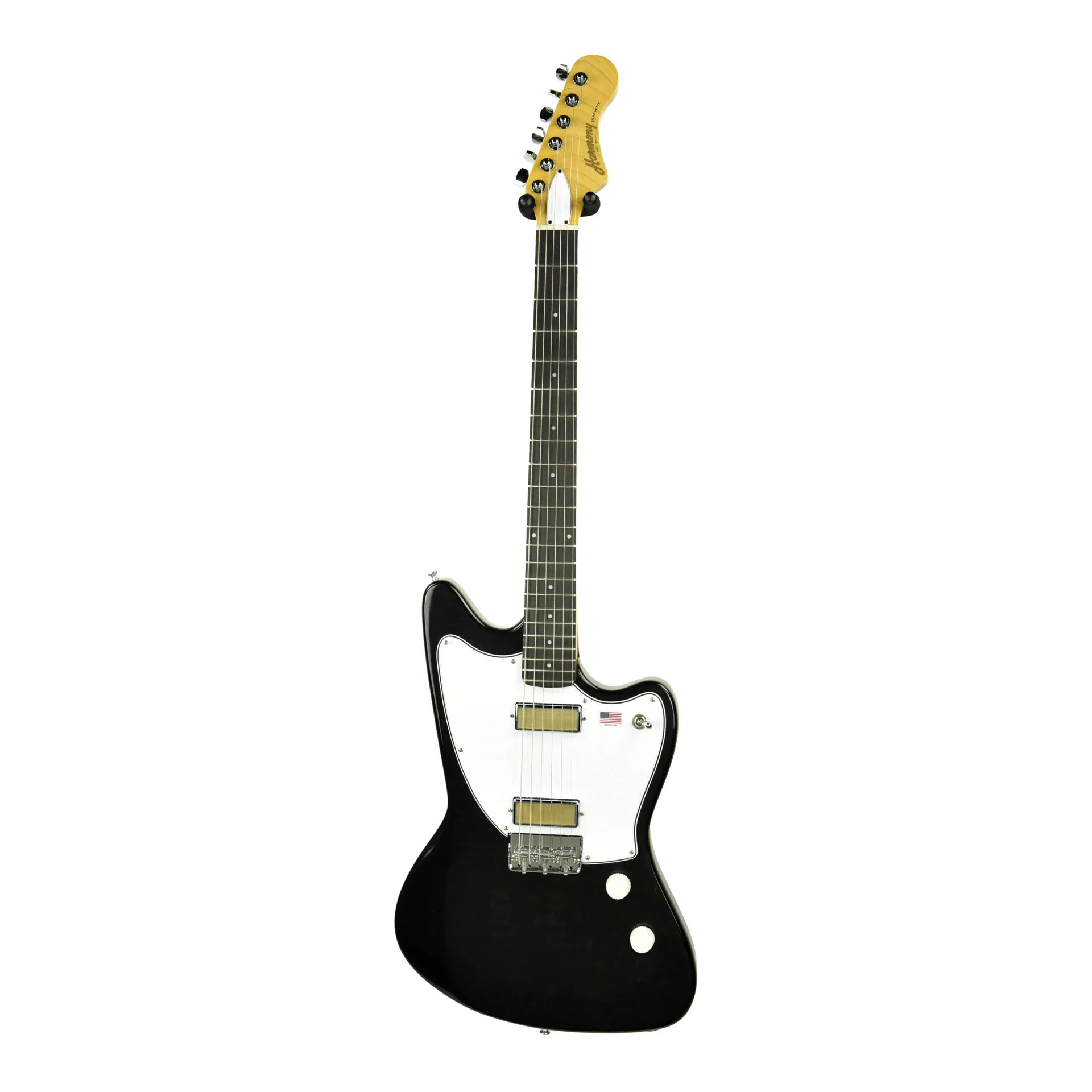 Harmony Standard Series Silhouette Electric Guitar with Flame Maple Top in Transparent Black - Image 2