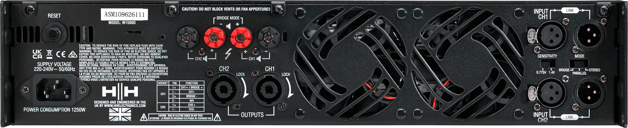 HH M-1500D Power Amplifier - 2x 1450W - Image 6