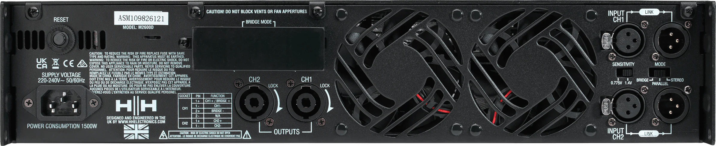 HH M-2600D Power Amplifier - 2x 2600W - Image 4