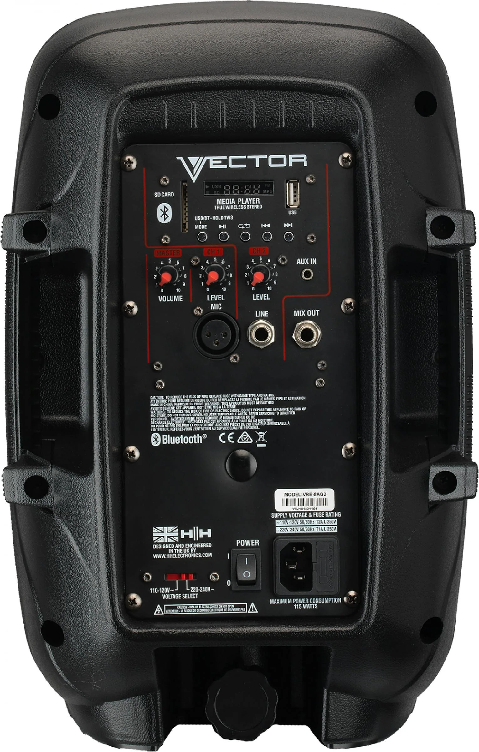 HH Vector VRE-8AG2 8" Active Speaker w/Bluetooth - 300W - Image 7