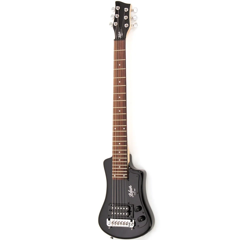 Hofner Shorty Compact Travel Electric Guitar with Accessory Pack - Black - Image 13