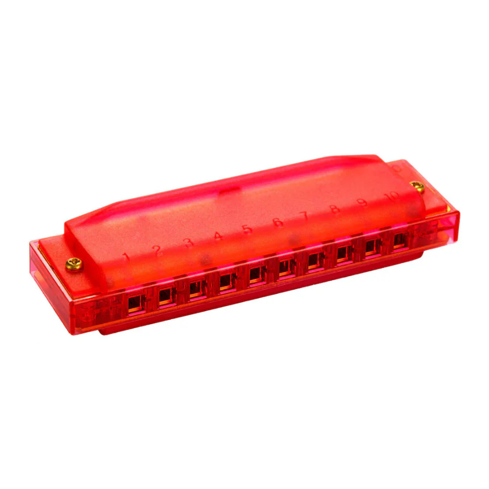 Hohner Kids Clearly Colourful Translucent Harmonica - Red - Image 4