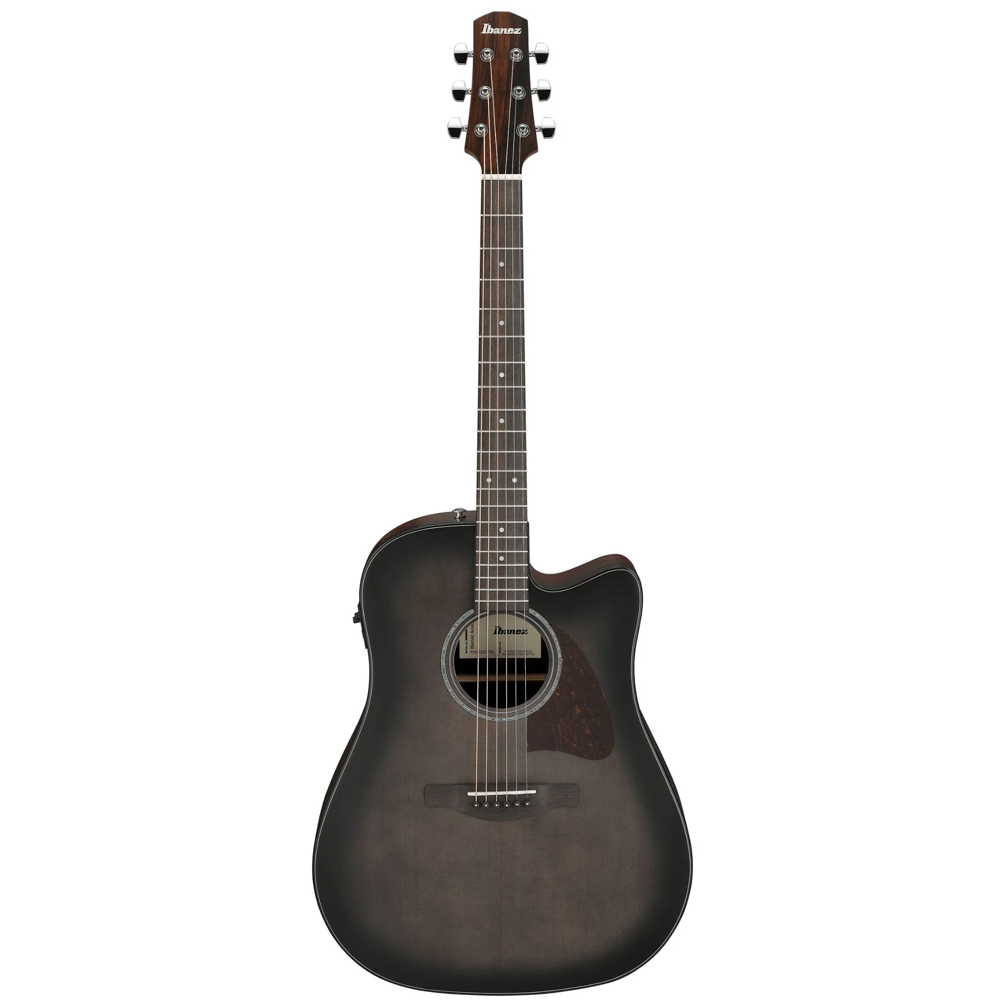 Ibanez AAD70CE Transparent Charcoal Burst Low Gloss top, Natural Open Pore back and sides Acoustic Guitar