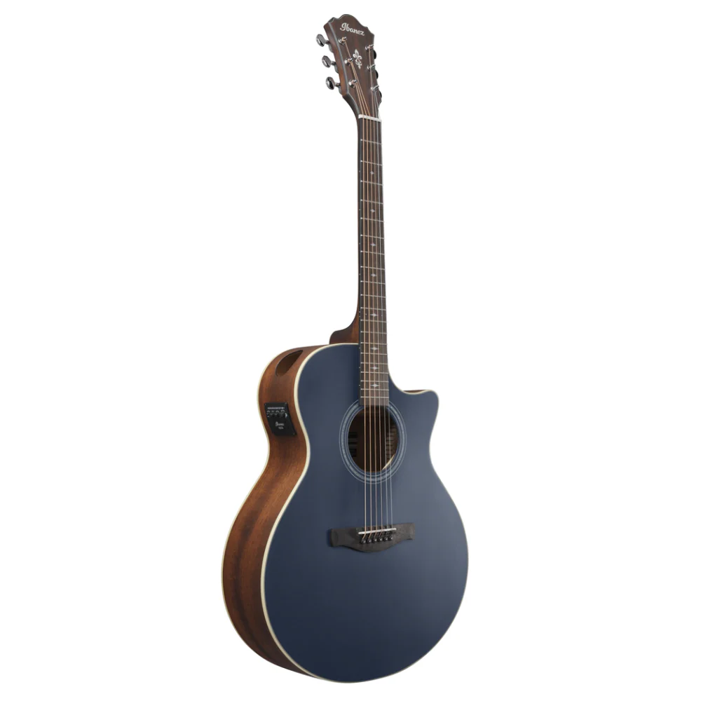 Ibanez AE100 Acoustic Guitar in Dark Tide Blue Flat - Image 7