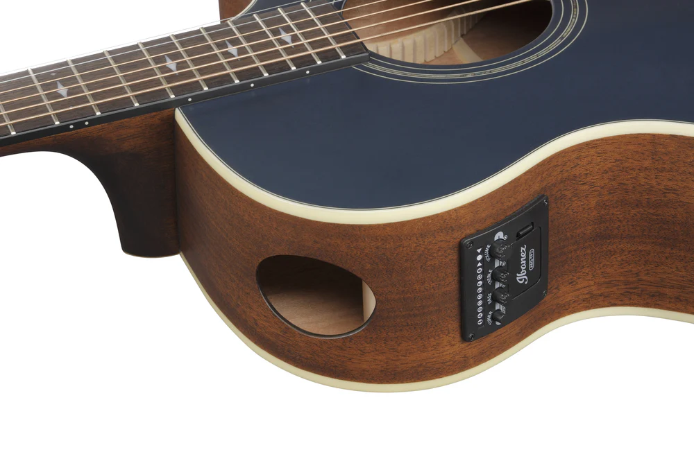 Ibanez AE100 Acoustic Guitar in Dark Tide Blue Flat - Image 9