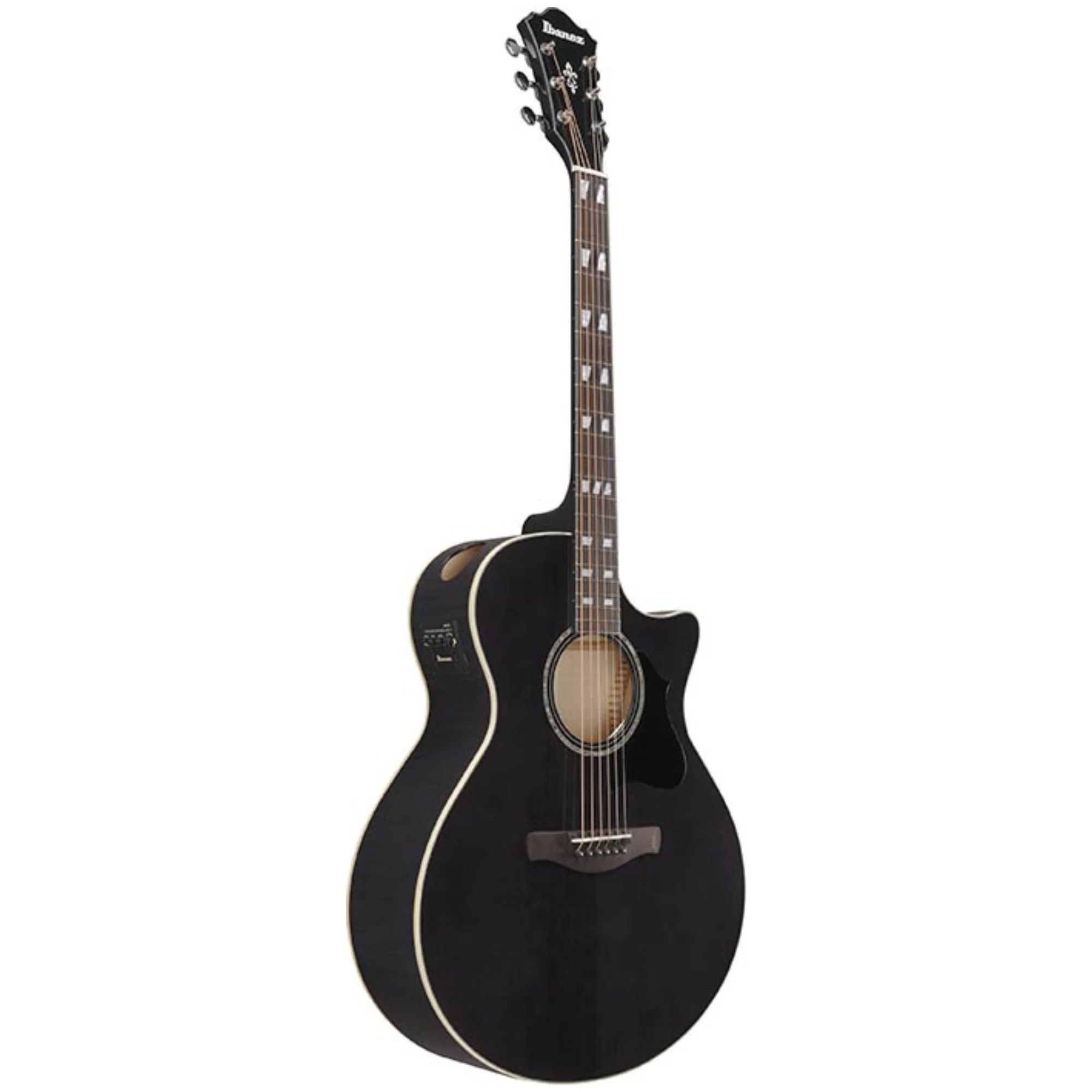 Ibanez AE170 Transparent Black High Gloss Acoustic Guitar - Image 3